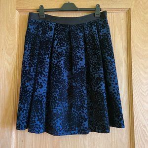 Boden Blue and Black Velvet Skirt